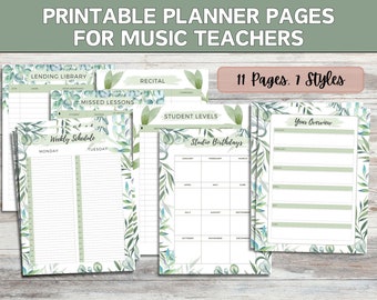 Printable Planner Pages for Music Teachers | Planning