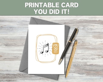 You Did It! Music Congratulations Card | Printable Greeting Card