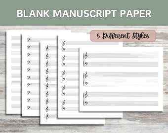 Blank Manuscript Paper | Printable Music Sheet Paper