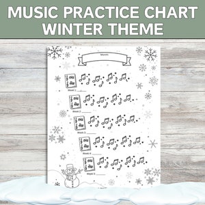 Music Practice Chart: Winter Theme | Music Practice Log