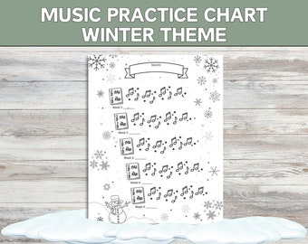 Winter Music Practice Chart: Printable Music Log (PDF)