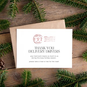 Bezorger bedankbord | Posten | DIGITALE DOWNLOAD, kerstkaart, INSTANT Download, Holiday Cheer, Christmas Cheer | Vintage geschenken