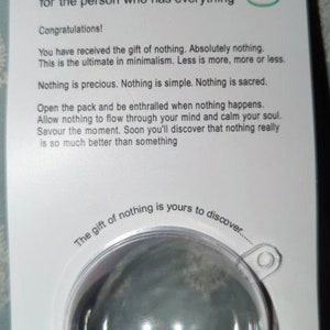 Das Unglaubliche Geschenk des Nichts Karte (Ball)