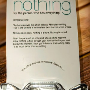 Incredible Gift of Nothing Card (Candy Shape) FREE SHIPPING