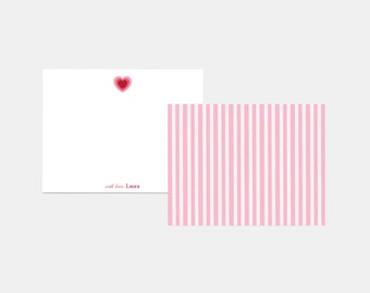 Personalized Stationary, cute stationary, stationary personalized, custom stationary, heart patch, whimsical blank notecard, Valentine's Day