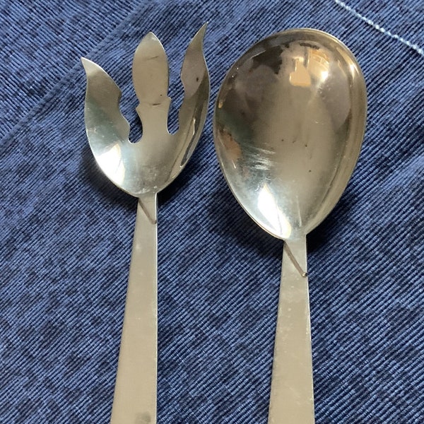 Vintage Mid Century Modern Three Crowns Silversmiths Silverplate Vegetable Serving Set