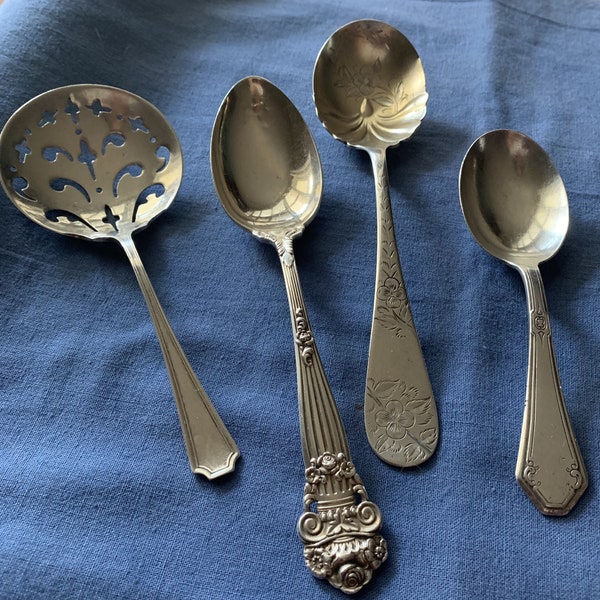 Antique and Vintage Sterling Silver - Varied Spoons and Serving Pieces