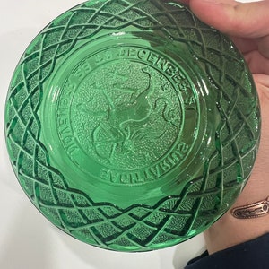 Vintage Zodiac Green Glass by Indiana Glass Co. Astrology Bowl image 3