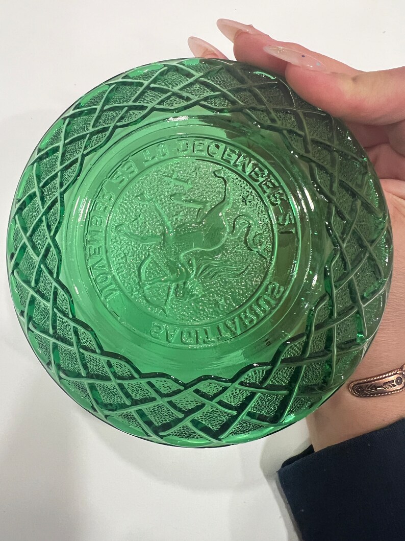 Vintage Zodiac Green Glass by Indiana Glass Co. Astrology Bowl image 3