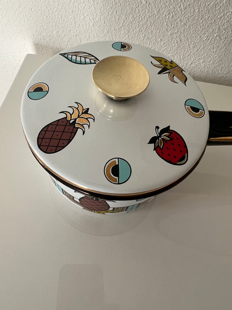 Retro MCM Georges Briard Enamel Saucepan image 4