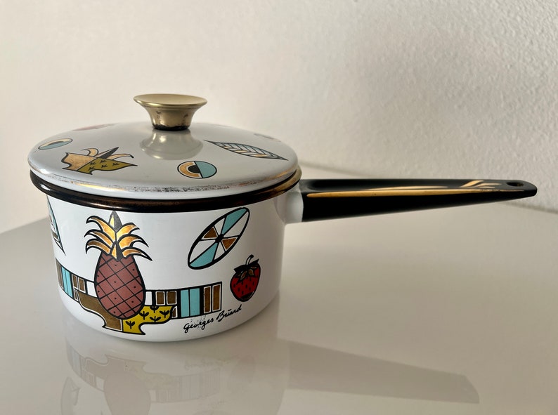 Retro MCM Georges Briard Enamel Saucepan image 2