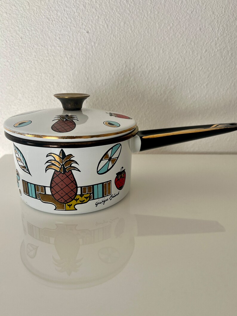 Retro MCM Georges Briard Enamel Saucepan image 6