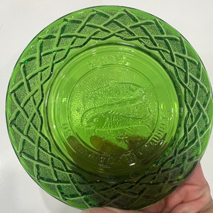 Vintage Zodiac Green Glass by Indiana Glass Co. Astrology Bowl image 6