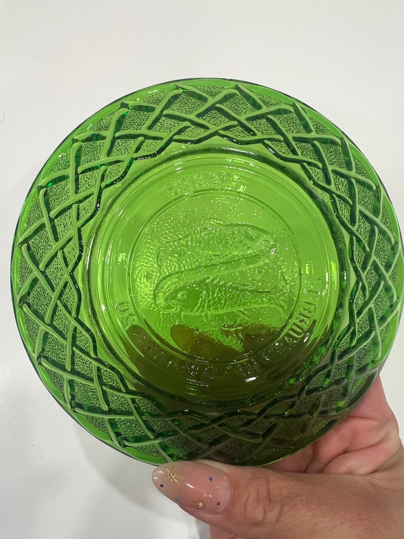 Vintage Zodiac Green Glass by Indiana Glass Co. Astrology Bowl image 6