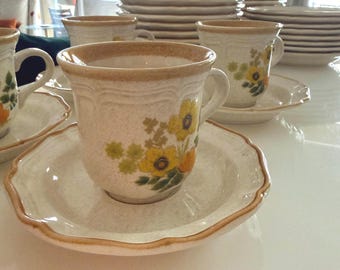 Vintage Mikasa Garden Club Coffee Mugs Serving Set NO CHIPS