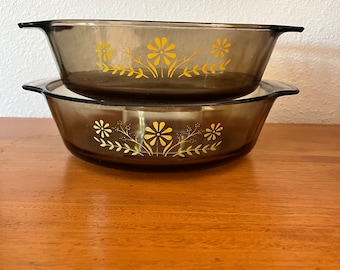 Vintage Glasbake Casserole Set