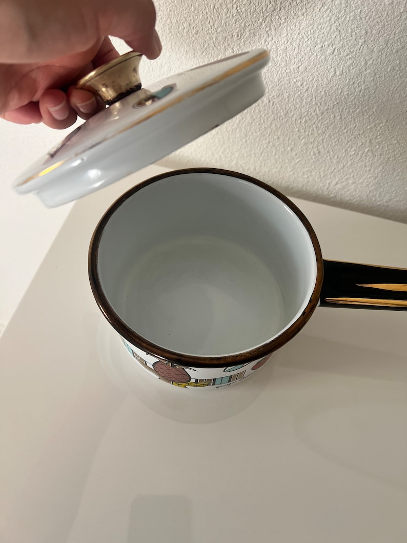 Retro MCM Georges Briard Enamel Saucepan image 5