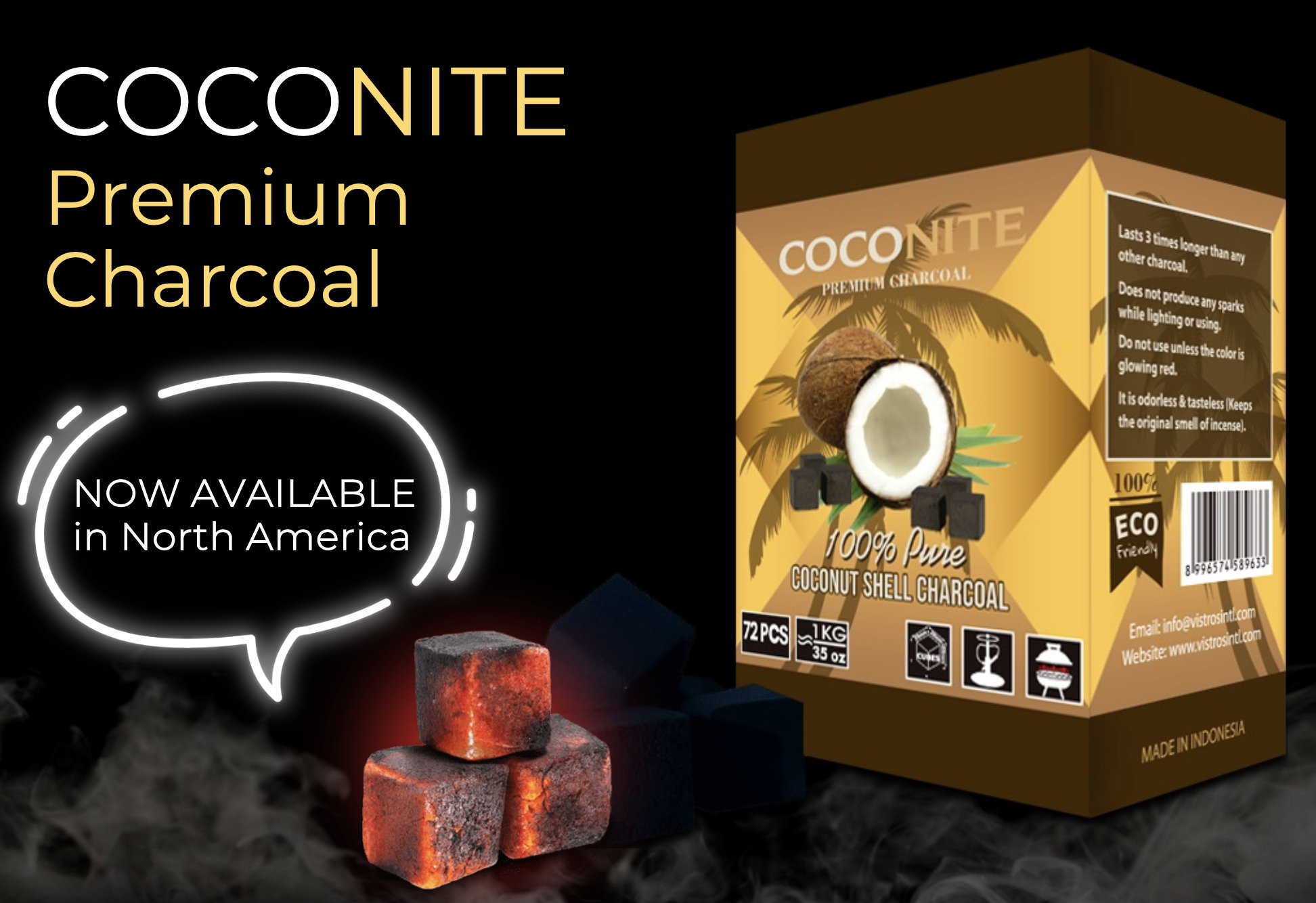 Coconite Premium Charcoal by GSS in 10KG Master Case