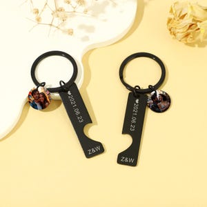 Custom Couple Keychains ,Photo Keychain, Custom Heart Keychain,Anniversary Gifts for Boyfriend ,Valentine&#39;s Day Gifts