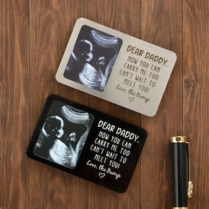 Personalisierte Metall Ultraschall Foto Brieftasche Karte, Geschenk für Papa, Baby Sonogramm Geschenk, Brieftasche Karte, Baby-Dusche-Geschenk, neue Vater Geschenk