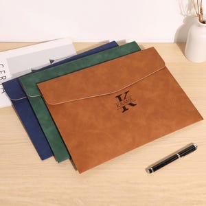 Custom Leather Document Case,A4 Document Holder,Personalized Leather File Folder, Engrave Name Travel Document Organizer, Gifts For Him Men