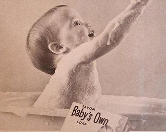 1959 Baby's eigene Seife Werbung von Best Wishes for Baby Magazin, Neugeborene, Kinderzimmer, kultige Werbung, Vintage, Retro, Familienanzeigen
