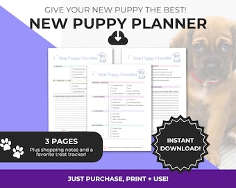 Lista de verificación para cachorros nuevos (imprimible) / Lista de suministros esenciales para cachorros / Imprimible para dueños de perros / Guía de planificación para cachorros