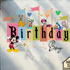 Disney mickey and friends birthday Boy Dtf Transfer, Birthday girl Ready to Press design, Disney Birthday Crew Dtf, Birthday Squad Dtf