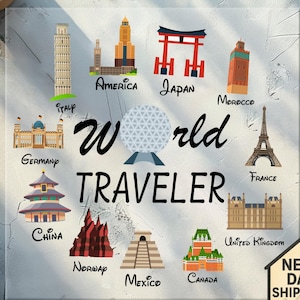 Disney Epcot World Traveler Dtf Transfer, Epcot Familjesemester Dtf, Disneyland Gruppresa Dtf, Disney World Äventyr Pressklar design