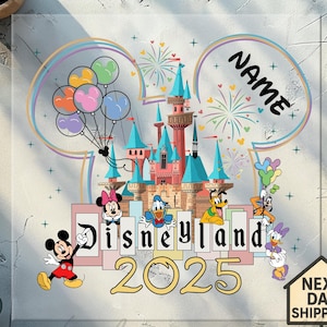 Custom Disneyland 2025 Dtf Transfer, Disneyworld Family Trip 2025 Ready to Press design, Disney Family Couple Dtf, Disney Mickey Castle Dtf