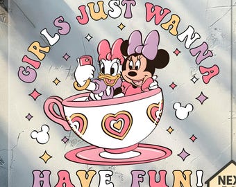Girls Just Wanna Have Fun Dtf Transfer, Disney Minnie Daisy Summer Dtf, Disney Besties Dtf, Disneyworld Summer Dtf, Disney Girls Trip Dtf