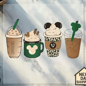 Disney Snacks Kaffe DTF Transfer, Disney Drink Coffee Ready to Press design, Epcot DTF, Disney Kaffe DTF, Disney Kaffe Älskare sublimering