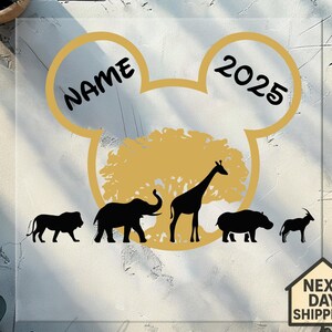 Custom Disney Animal Kingdom Dtf Transfer, Mickey Safari 2025 Ready to Press design, Named Disney Family Trip Dtf, Disney Birthday Dtf
