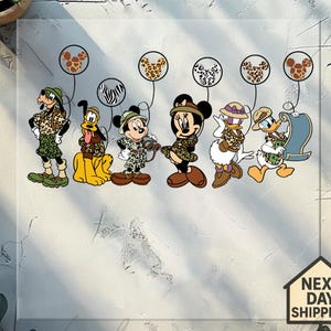 Disney Mickey and Friends Animal Kingdom Dtf Transfer, Leopard Print Safari Ready to Press design, Disney Safari Trip Dtf , Disney Wild Life