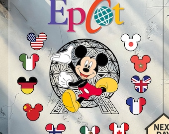 Disney Epcot World Traveler Dtf Transfer, Family Vacation sublimation, Disneyland Trip DTF, Mickey World Adventure Dtf, Epcot Countries Dtf
