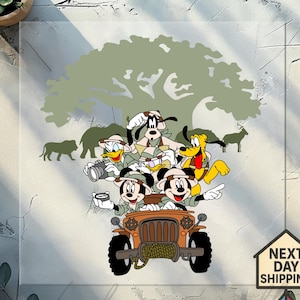 Disney Mickey And Friends Animal Kingdom Safari Dtf Transfer, Disney Safari Trip Ready to Press design, Family Safari Trip Dtf, Safari Dtf