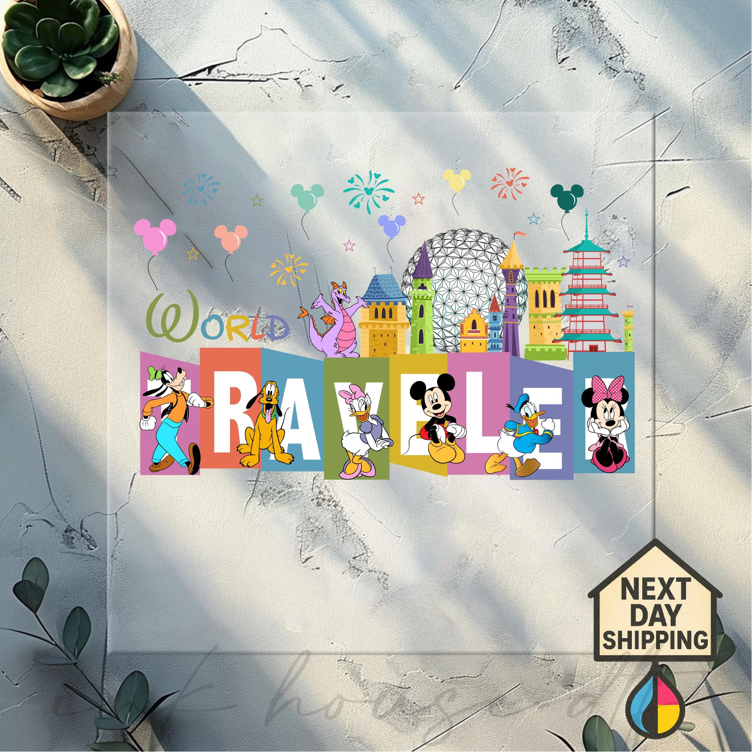 World Traveler Dtf Transfer, Mickey and Friends Traveler sublimation, Disney Family Vacation Dtf, Disney Epcot Dtf, Disney Trip Dtf