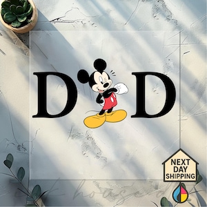 Disney Mickey Dad Dtf Transfer, Disney Family Couple Ready to Press design, Father&#39;s day Gift, Disney Family Trip sublimation, New Dad Dtf