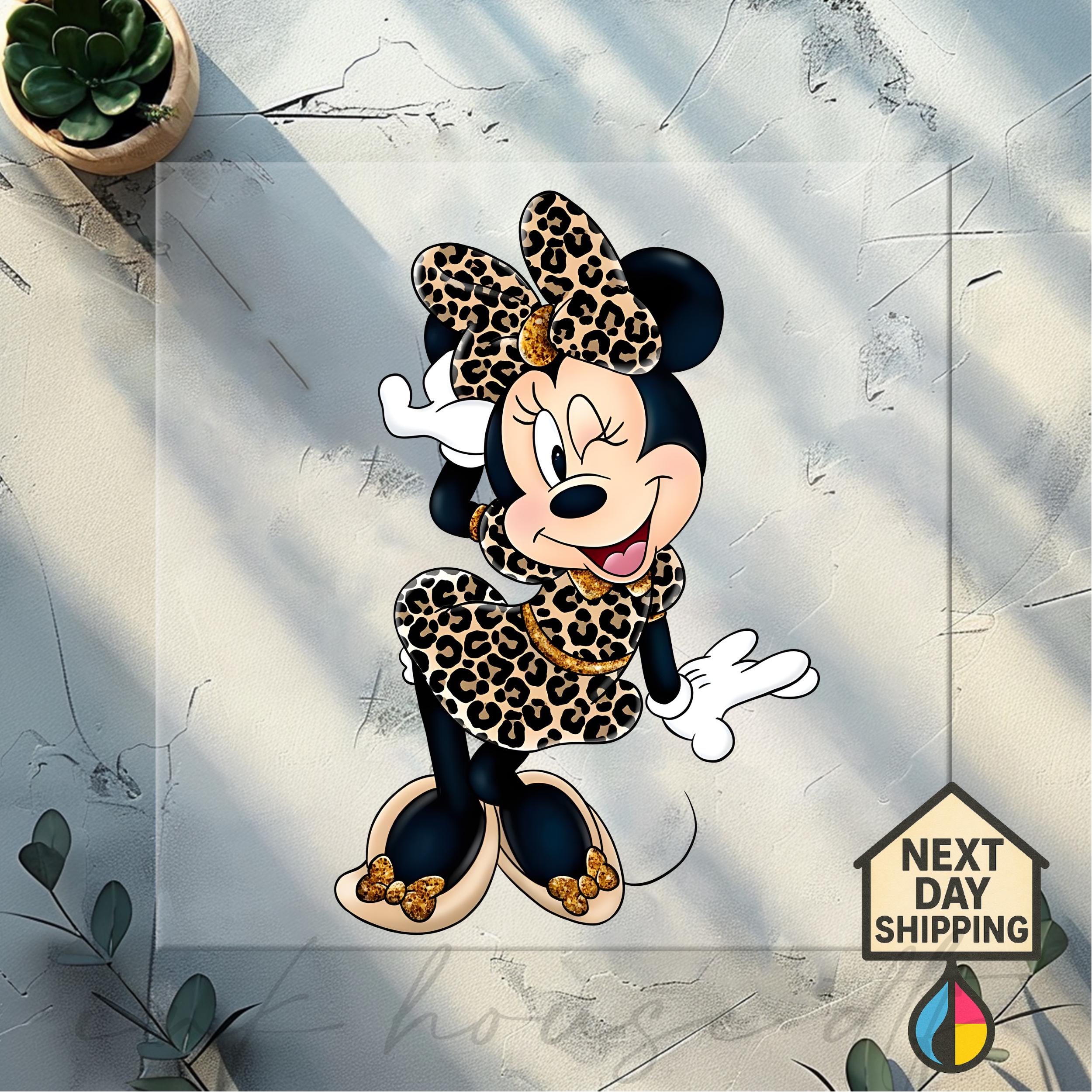 Leopard Print Minnie Mouse Dtf Transfer, Disney Mom Dtf Transfer ...