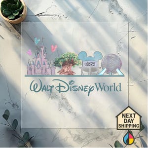 Epcot Disney Castle Dtf Transfer, Walt Disney World Dtf, Disney Coquette Epcot Pressklar design, Disney Parks Dtf, Disney Travel Dtf