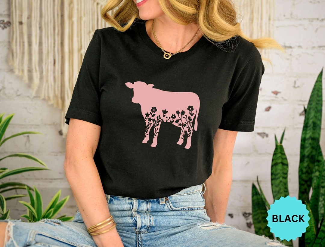 Cute Cow Floral Print Hoodie Dress