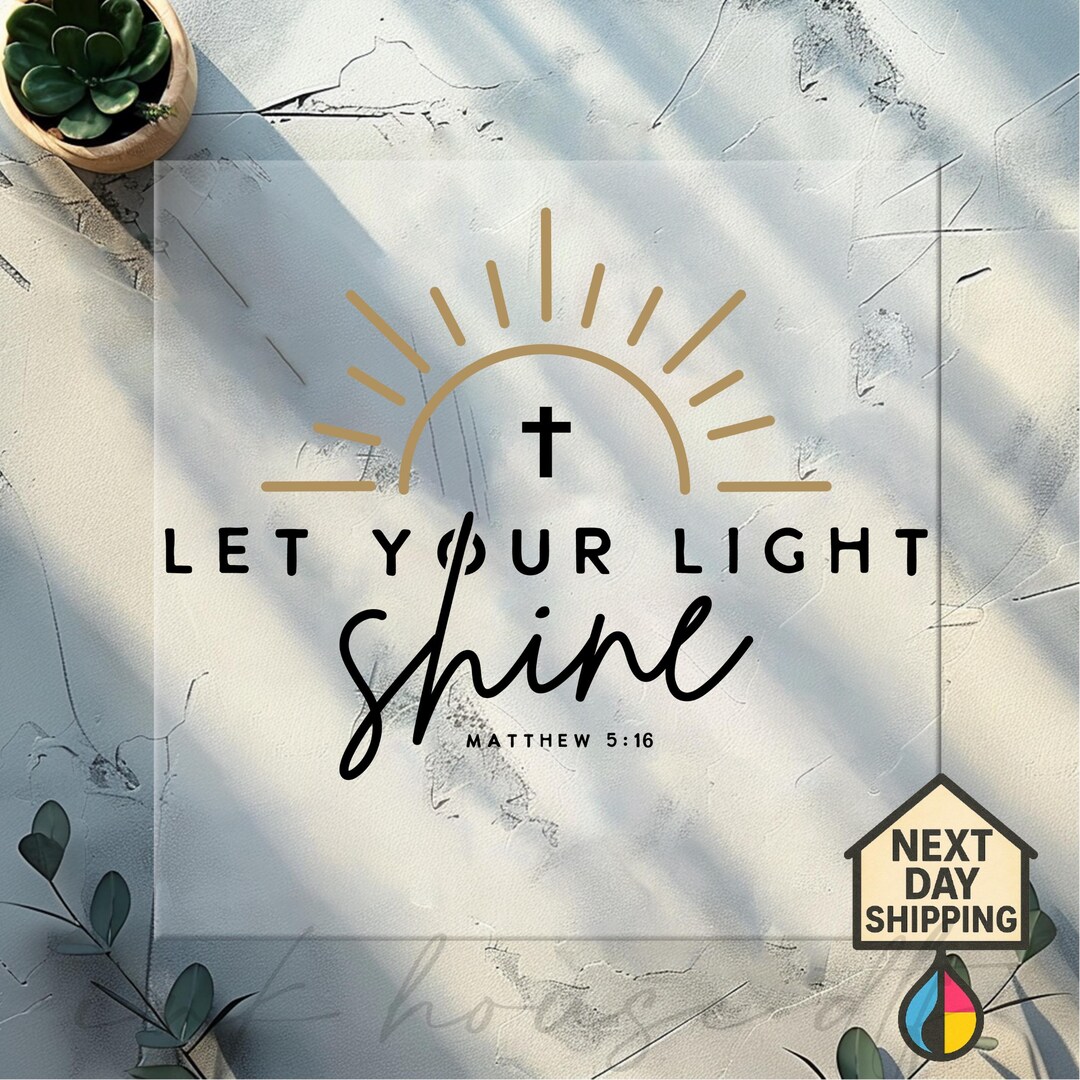 Let Your Light Shine DTF Transfer, Christian Design - Etsy