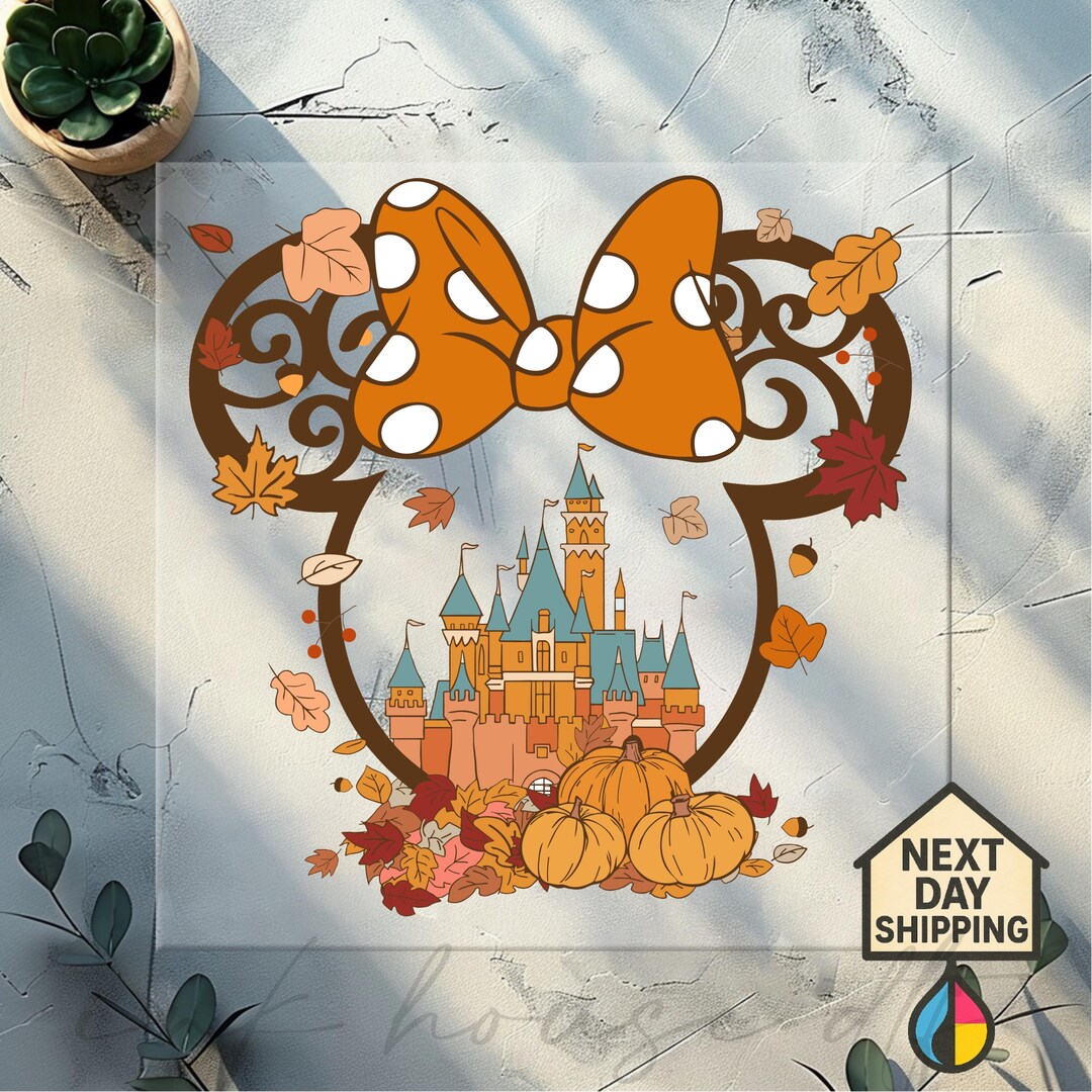 Fall Minnie Ear Dtf Transfer, Fall Minnie Ear Ready to Press Design ...