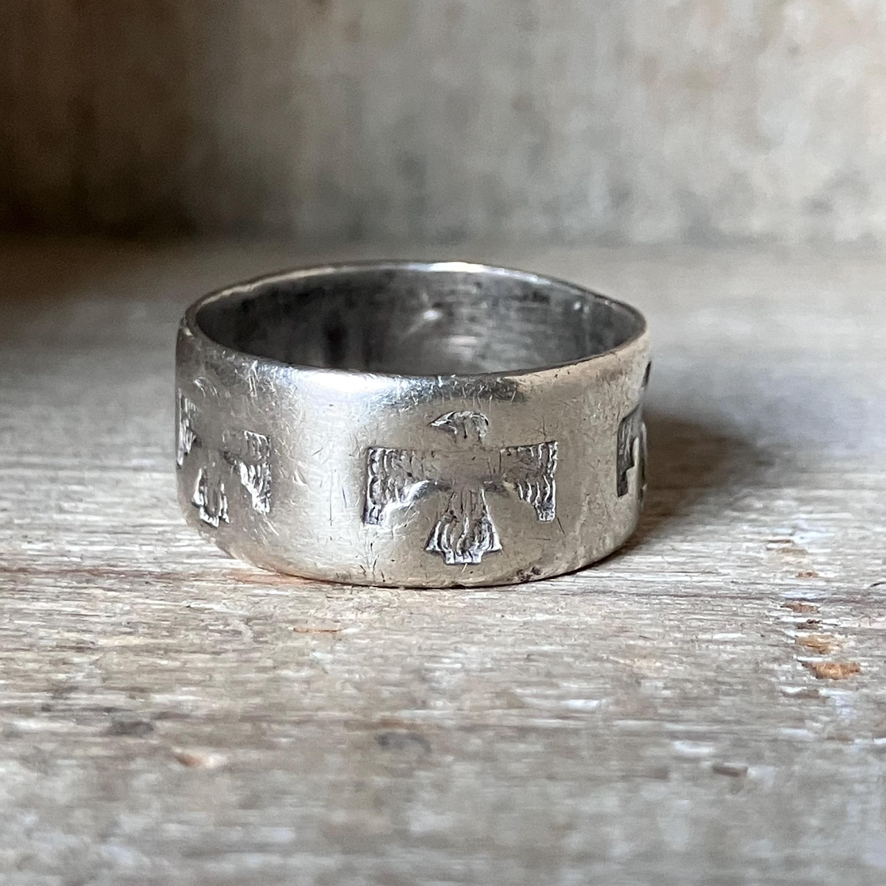 Fred Harvey Era Thunderbird Sterling Silver Ring- Bell Trading 