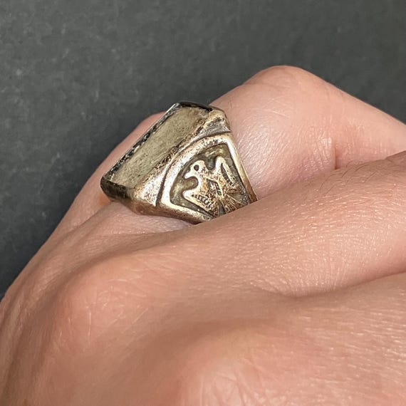 Vintage Bell Trading Post Thunderbird Cast Ring - Sterling Silver