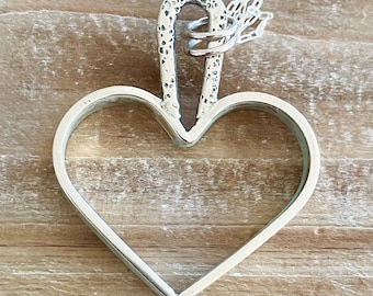 Vintage Sterling Silver Heart Pendant Necklace | Paperclip Chain