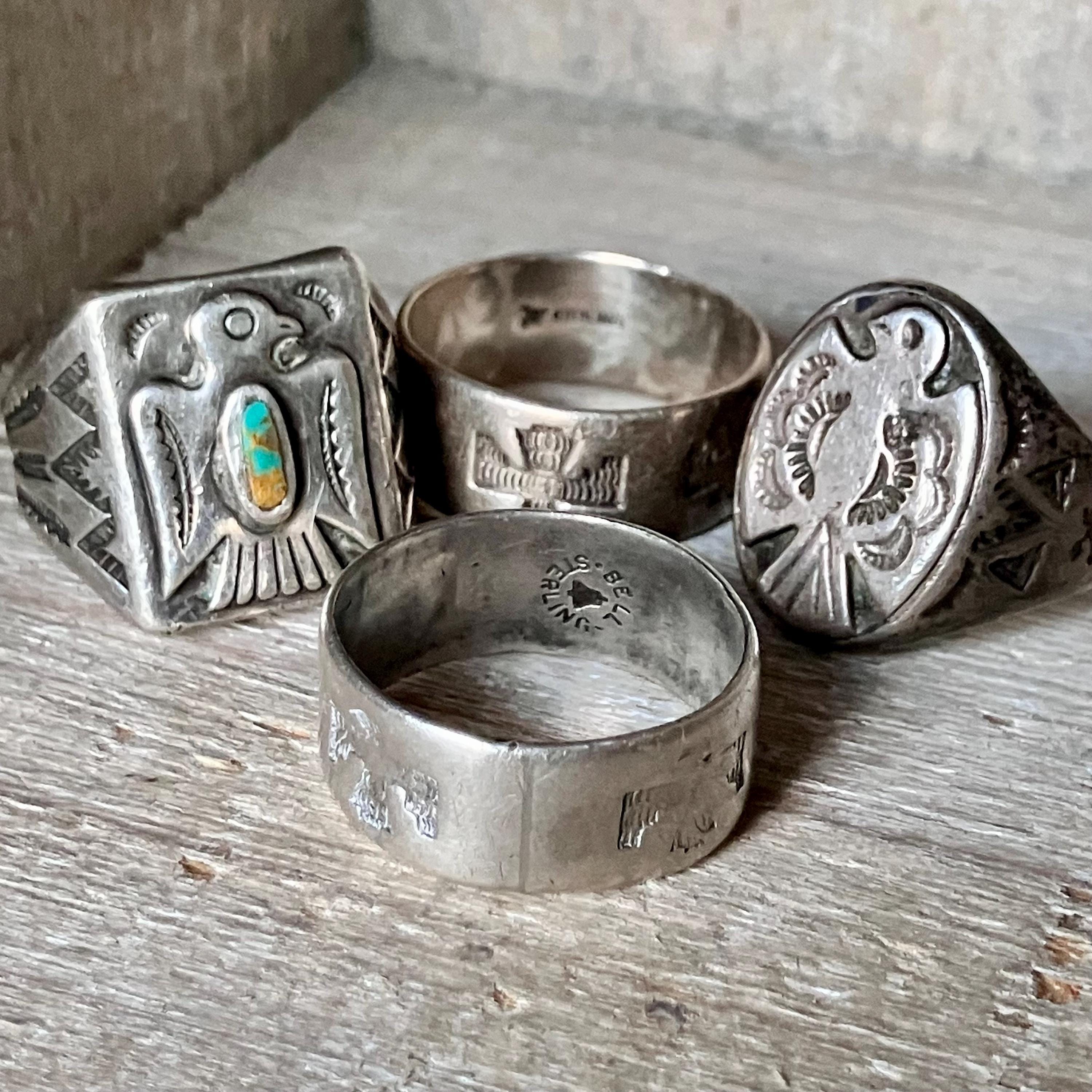 Fred Harvey Era Thunderbird Sterling Silver Ring- Bell Trading