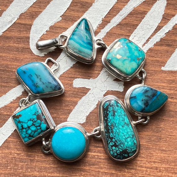 Handmade Turquoise & Multi Gemstone Charm Pendant… - image 8