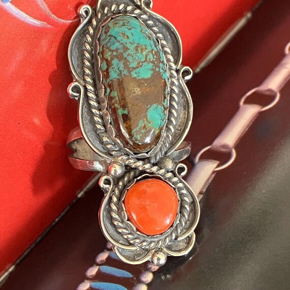 Very Rare Vintage Native American Navajo Tubule Orange Coral Turquoise Necklace Very Rare Vintage Native American Navajo Tubule Orange Coral Turquoise Necklace