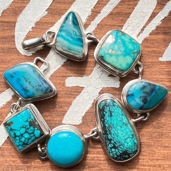 Handmade Turquoise & Multi Gemstone Charm Pendant… - image 9